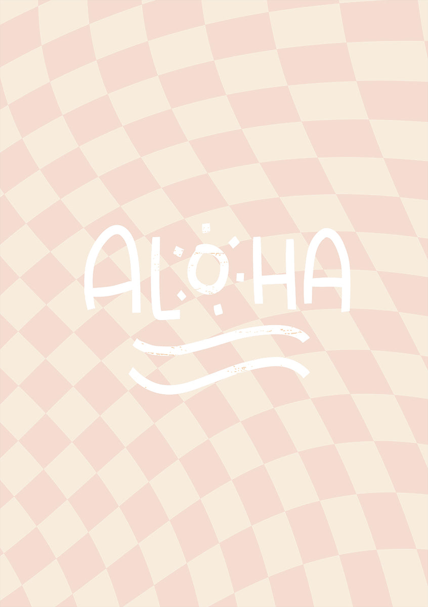 Aloha Peach Checkers – KUKI PRINTS