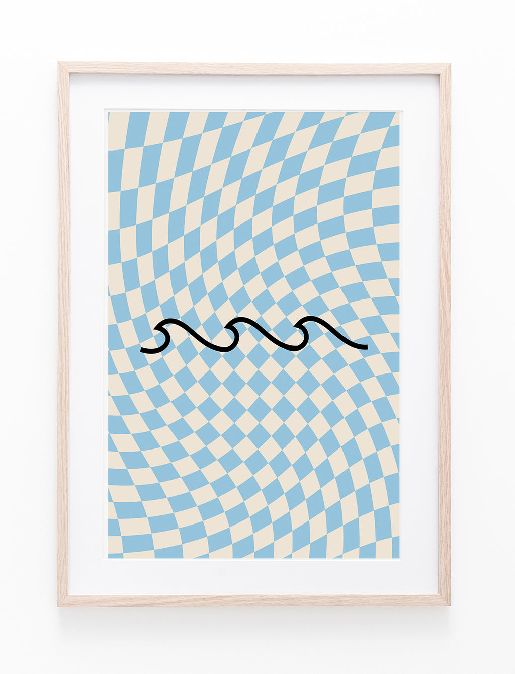Blue Checkers & Waves