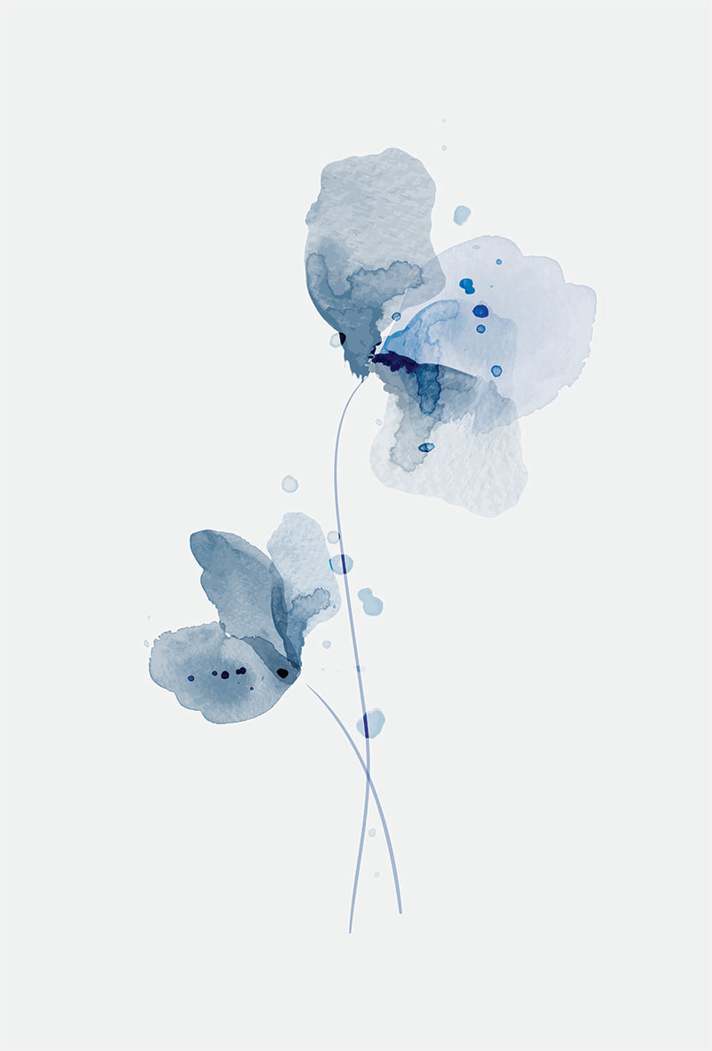 Blue Watercolour Flowers