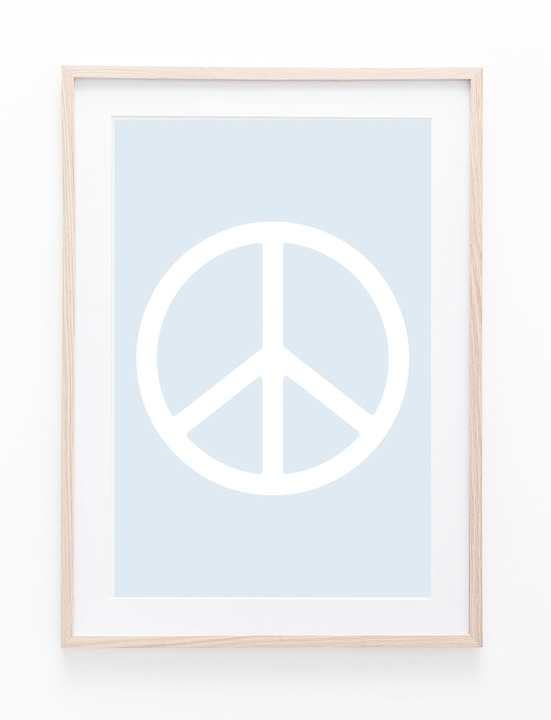 Blue & White Peace Symbol