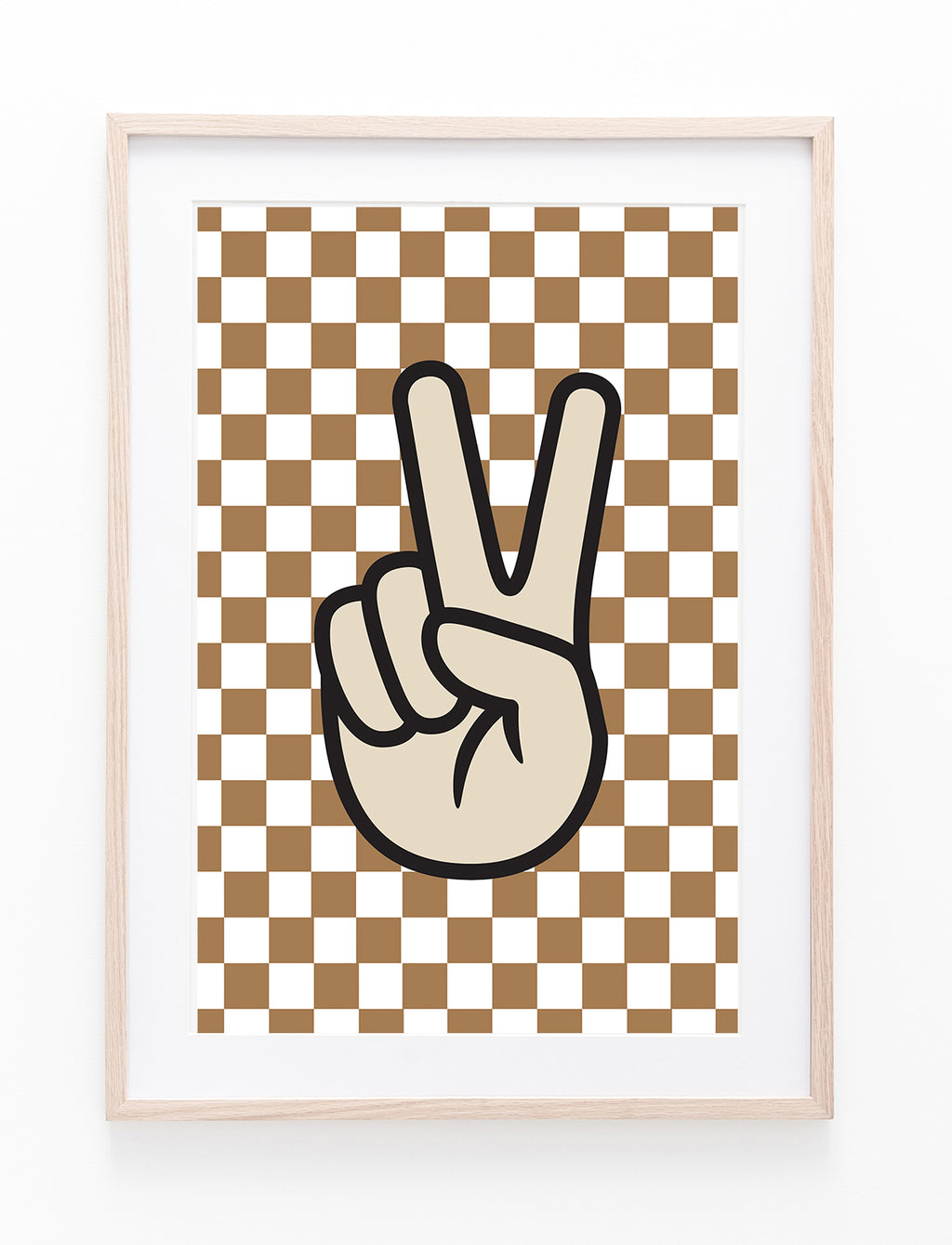 Brown Checkers & Peace Hand