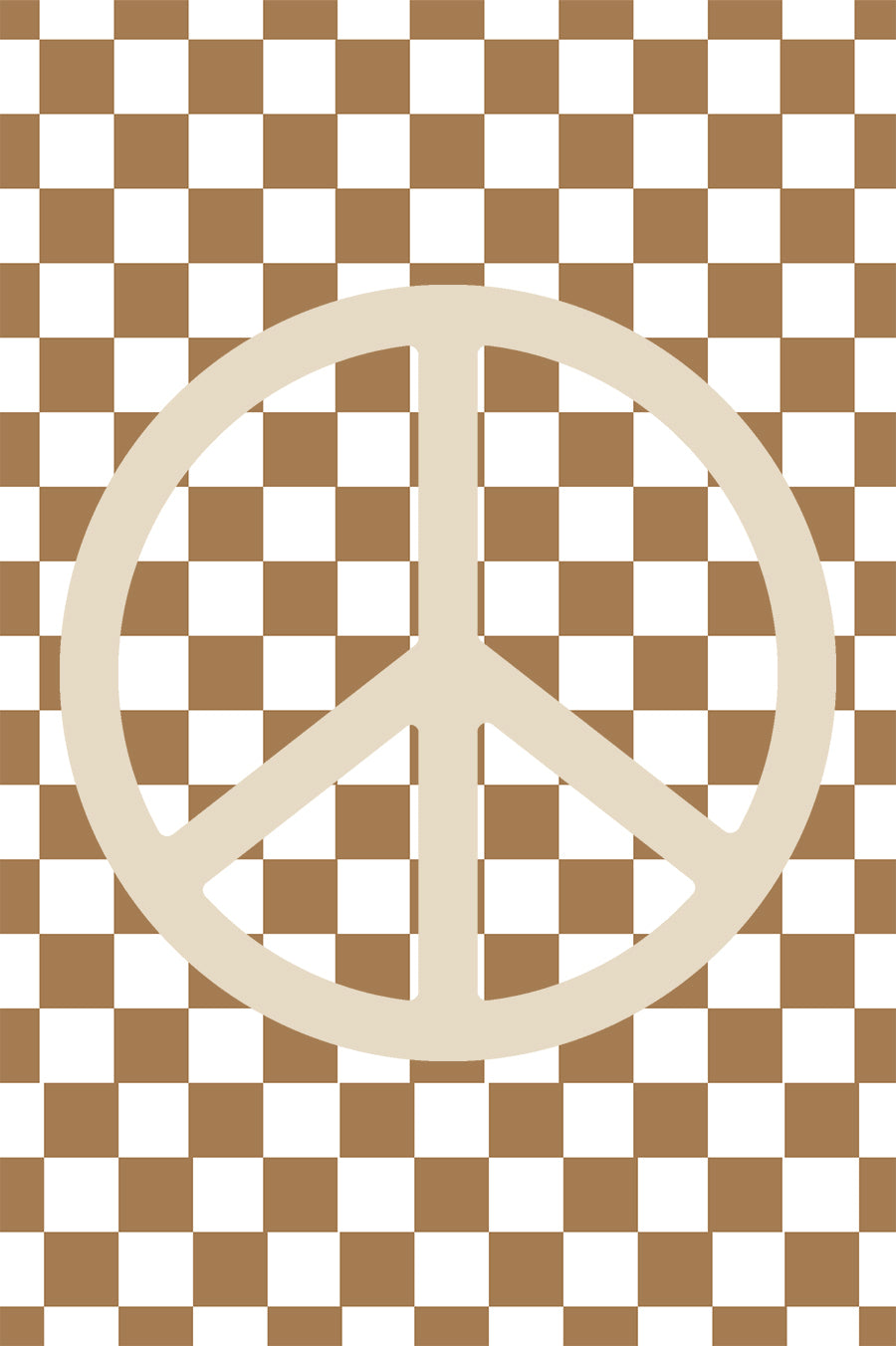 Brown Checkers & Peace Symbol