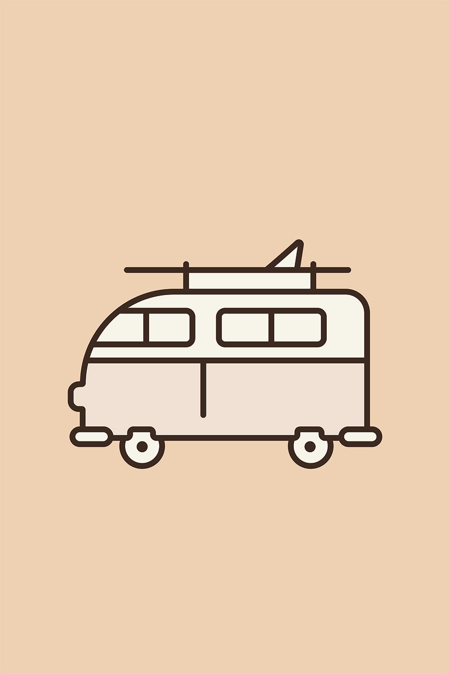 Peach Kombi Van