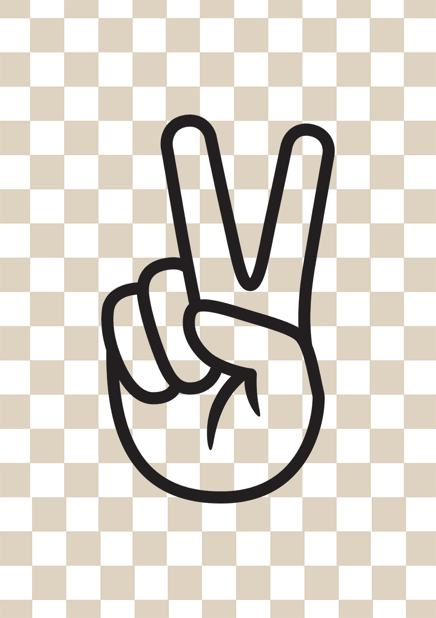 Peace Sign Neutral Neutral Checkers & Peace Symbol – KUKI PRINTS