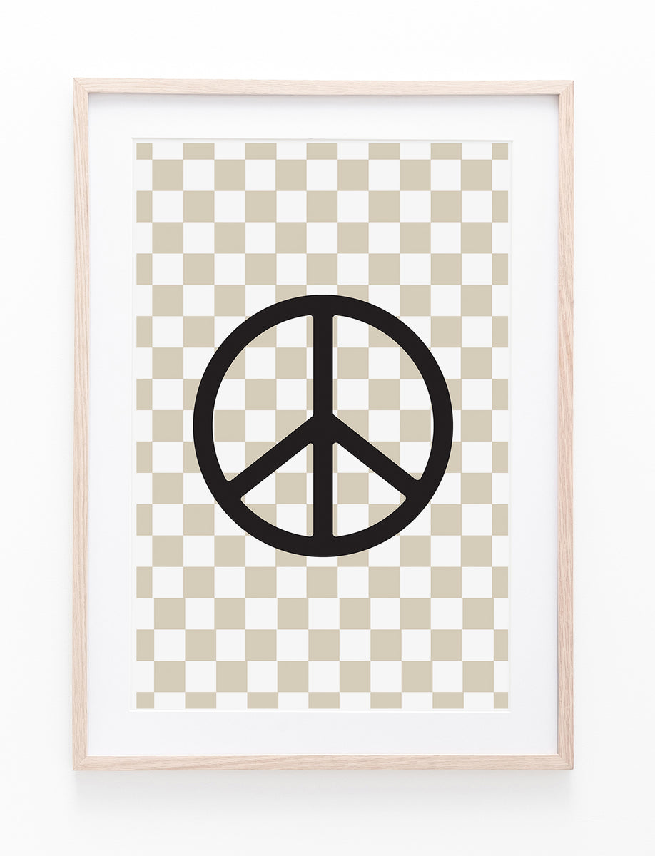 Peace Sign Neutral Neutral Checkers & Peace Symbol – KUKI PRINTS