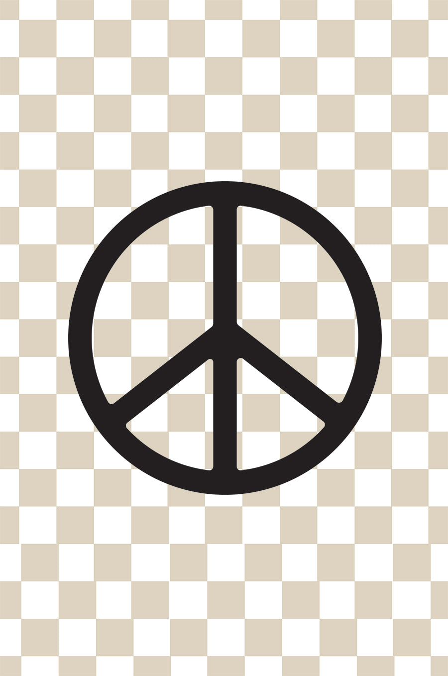 Neutral Checkers & Peace Symbol