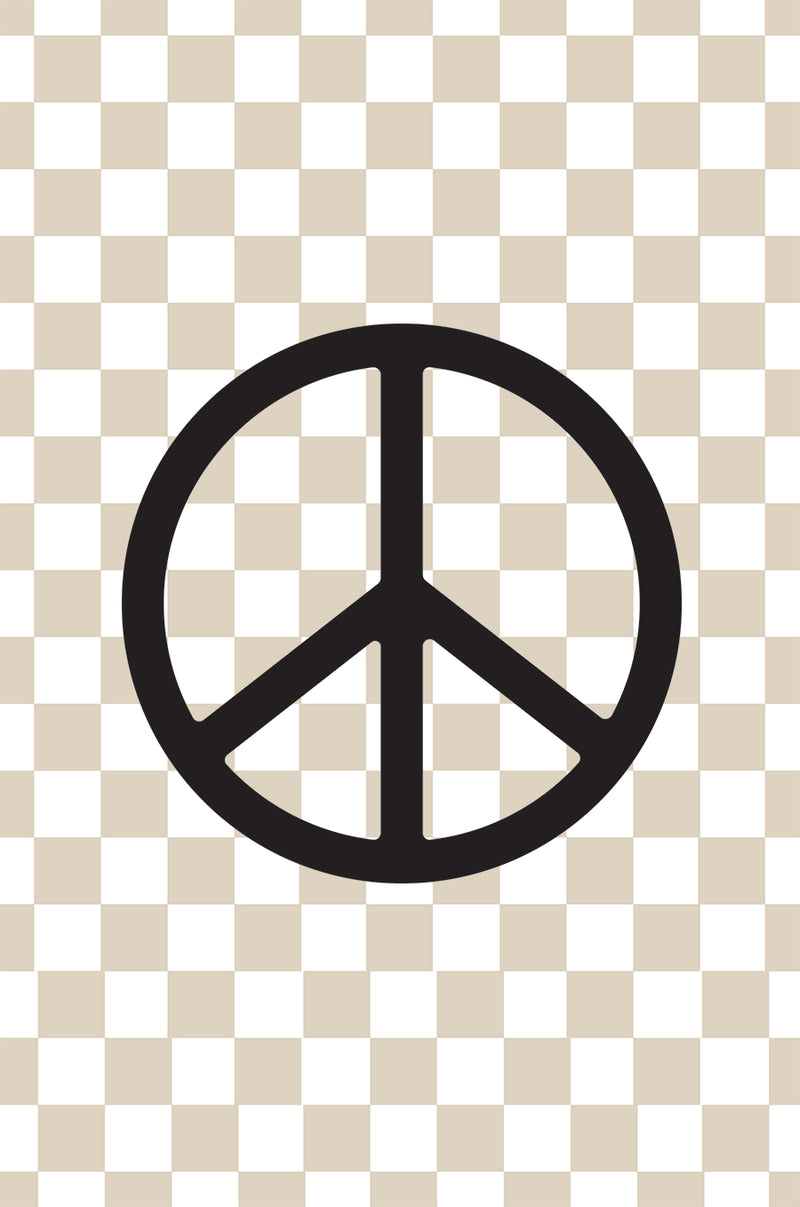 Neutral Checkers & Peace Symbol