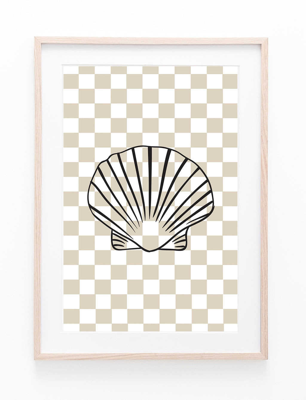 Neutral Checkers & Scallop Shell