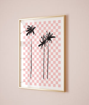 Pink Checkers & Painted Palms II