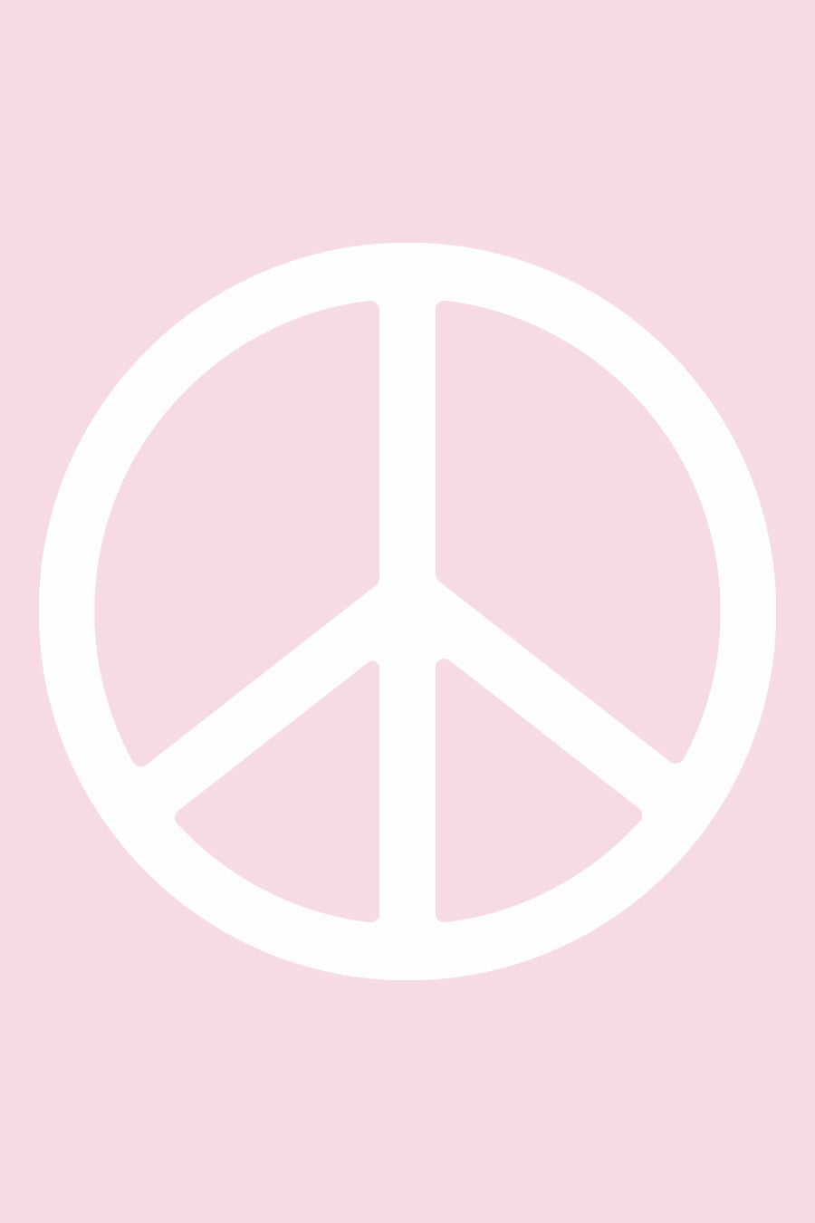 Pink & White Peace Symbol