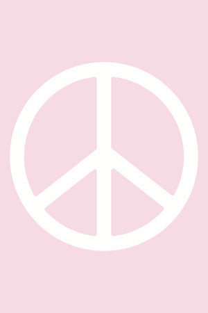 Pink & White Peace Symbol