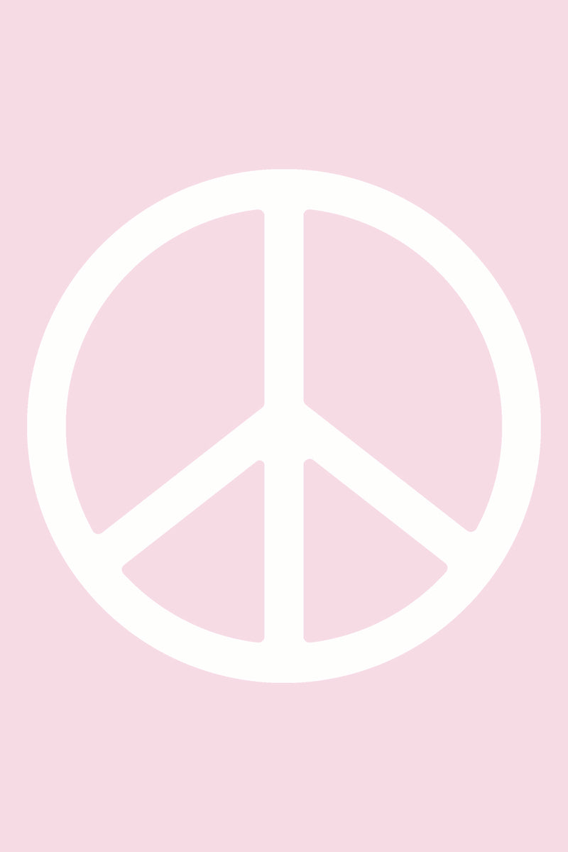 Pink & White Peace Symbol