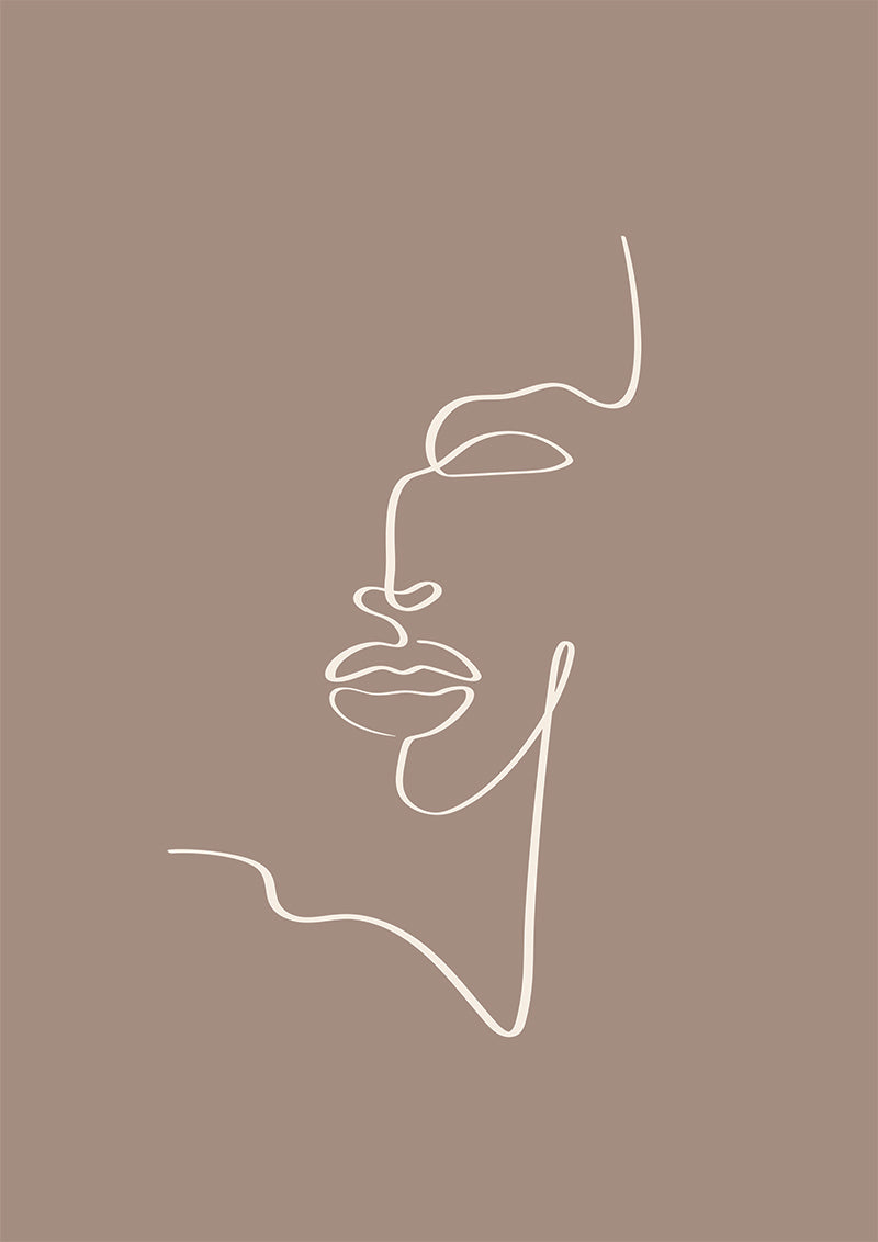 Woman Face Line Art